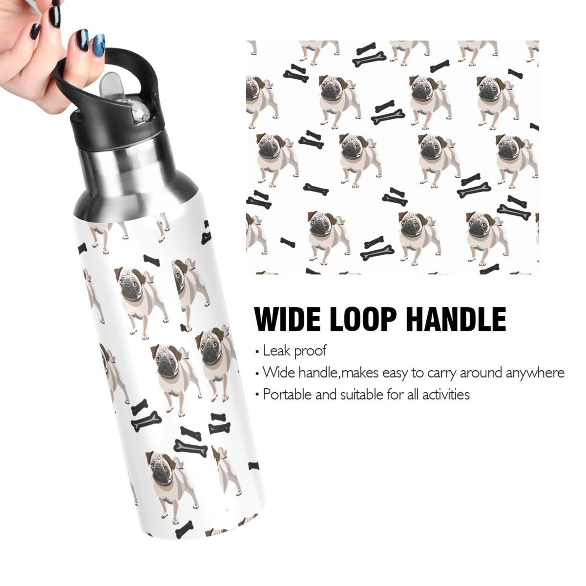 Stainless Steel Insulated Water Bottle with Straw Lid X606