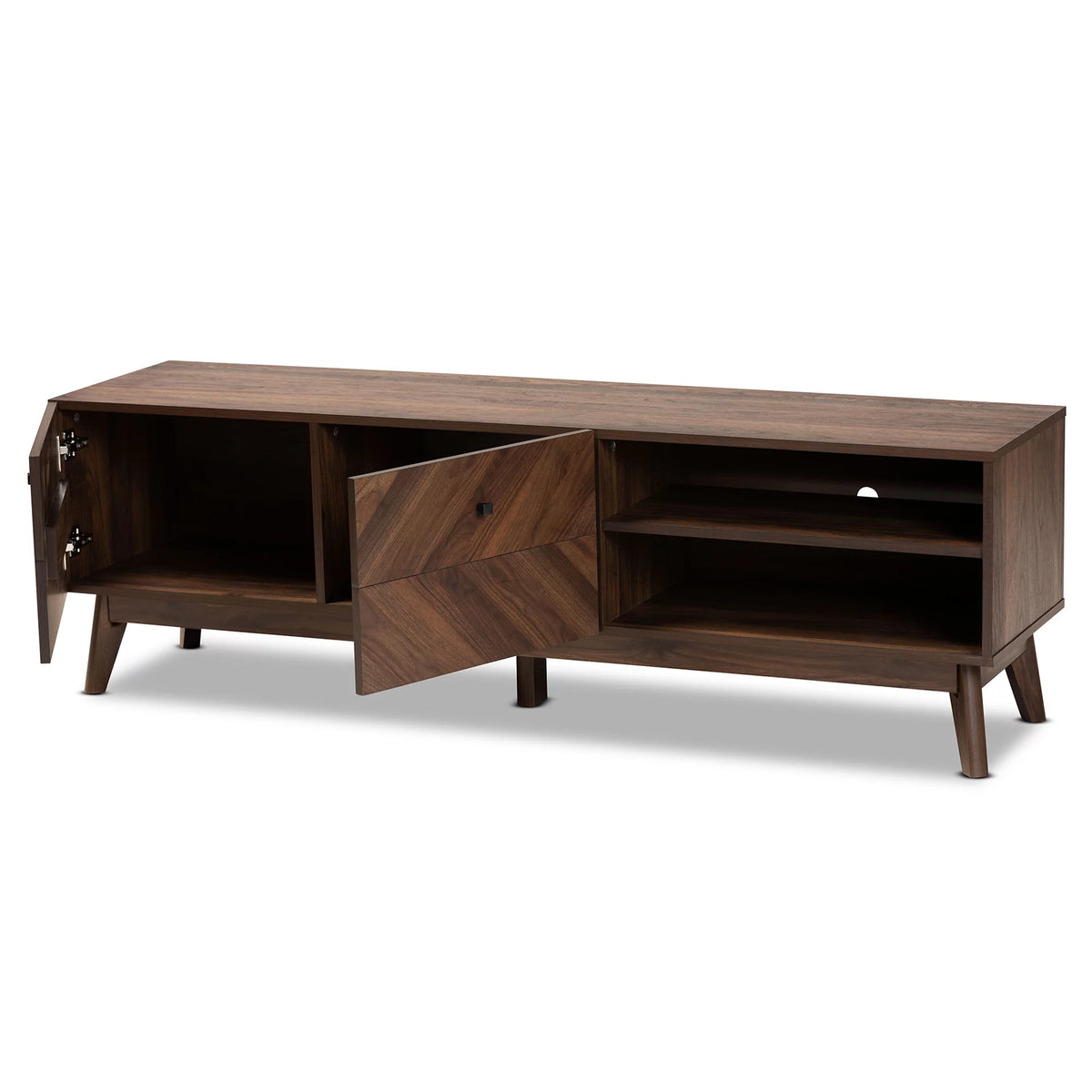 Walnut Brown Wood TV Stand N413429