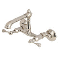 Polished Nickel Adjustable Center Wall Mount Kitchen Faucet Q941112