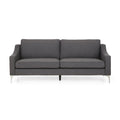 Dark Granite Silver Gray Polyester 3 Seater Sofa G847