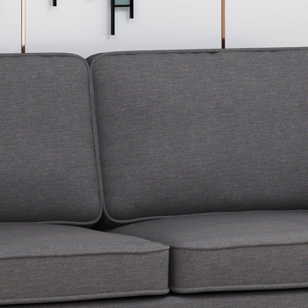 Dark Granite Silver Gray Polyester 3 Seater Sofa G847