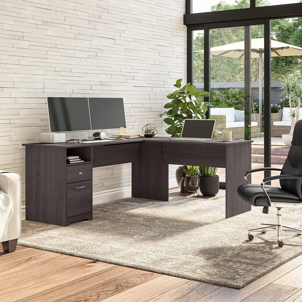 72W L Shaped Computer Desk with File F889510