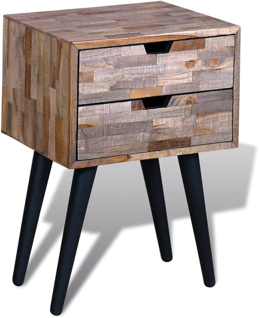Side Cabinet with 2 Drawers Reclaimed Teak Wood F465883