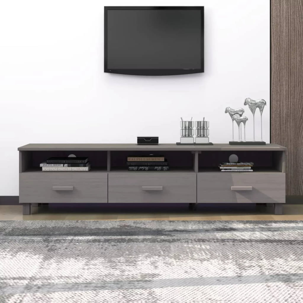 Gray Solid Wood Pine TV Stand V82211
