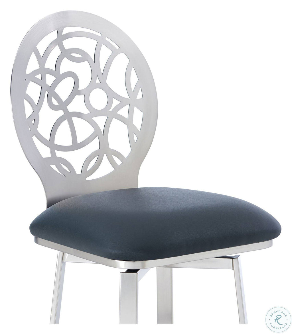 Grey Faux Leather Bar Height Barstool K971