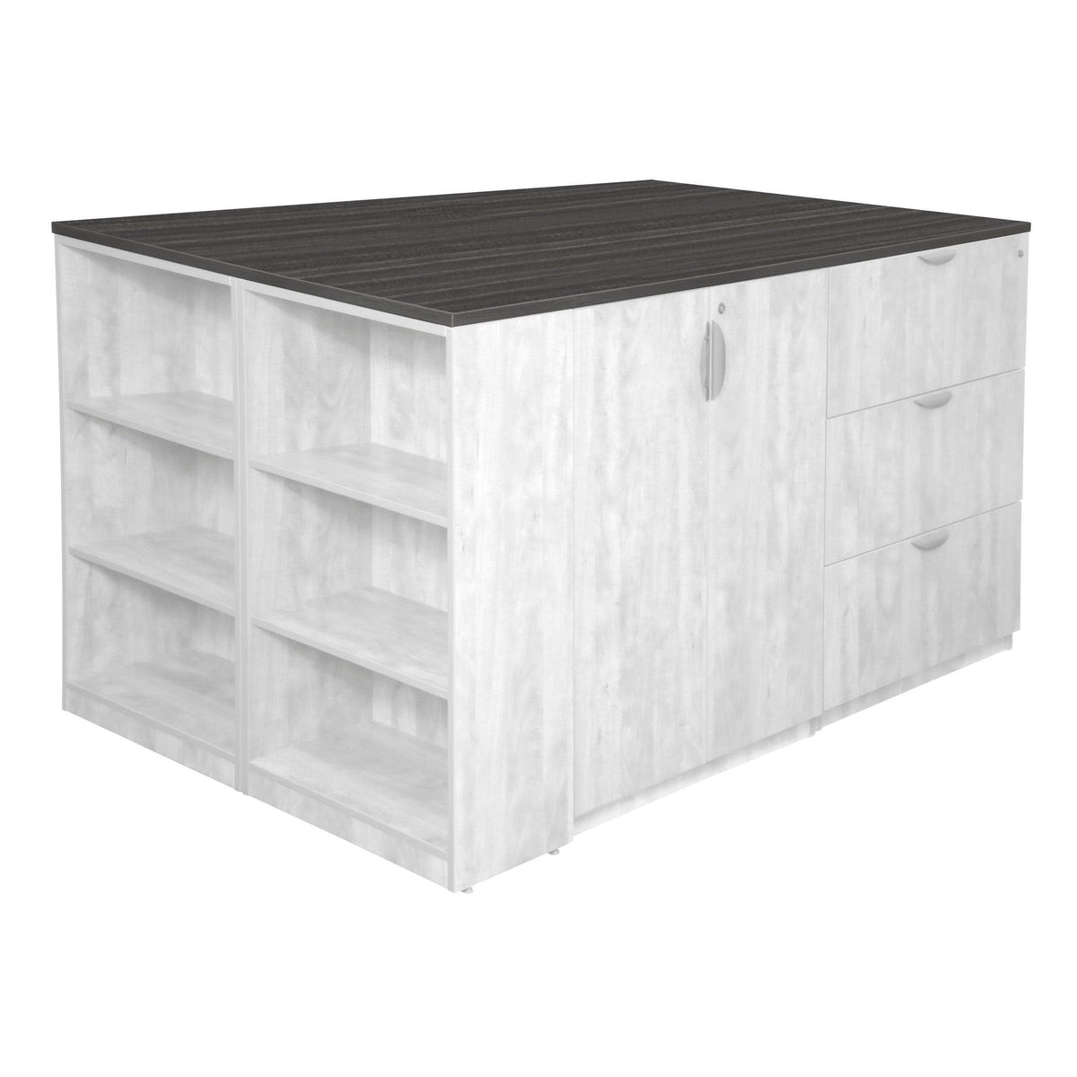 Ash Grey Stand Up Quad with Bookcase End Top N2853