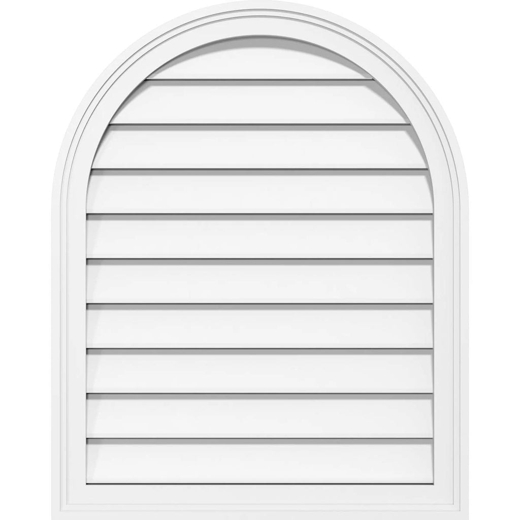 Round Top Surface Mount PVC Gable Vent with Brickmoul Q39504