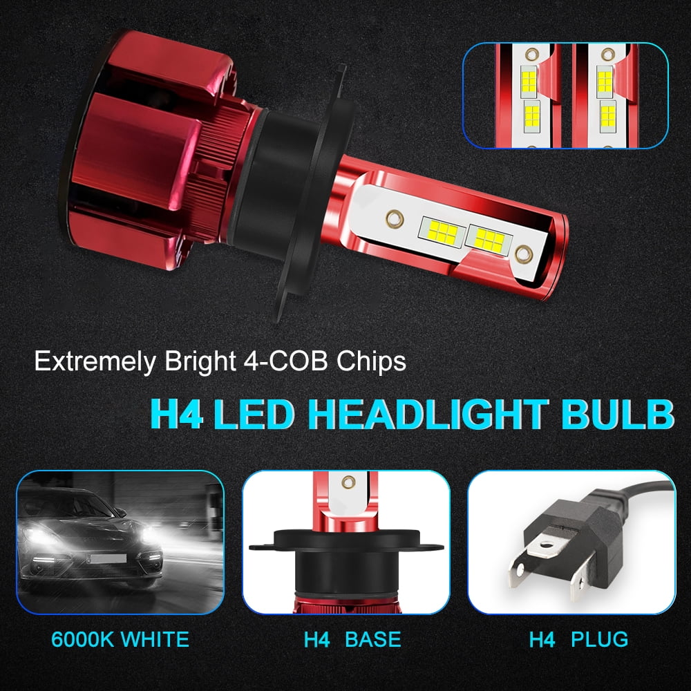 LED Headlights H4/9003 6000K White Pack of 2 O43246