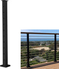 Stainless Steel Square Cable Railing Post 36”x2”x2” Brushed Finish Corner Post P193