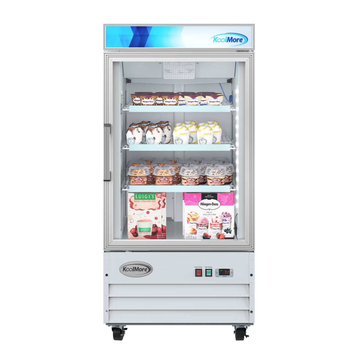 26 in. 1-Door Commercial Display Merchandiser Freezer 9 cu. ft. White W5415