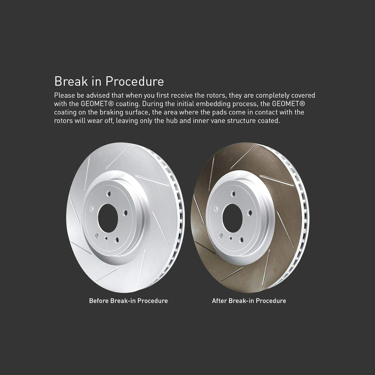 Front Carbon Brake Rotors Slotted with Pads and Sensor Wire W981