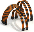 50cm Sleeved PSU Cable Extension Kit with Comb, Red Black, 24 P (20+4), 8 P CPU, 8 P GPU, 500mm, Pack of 2 F267
