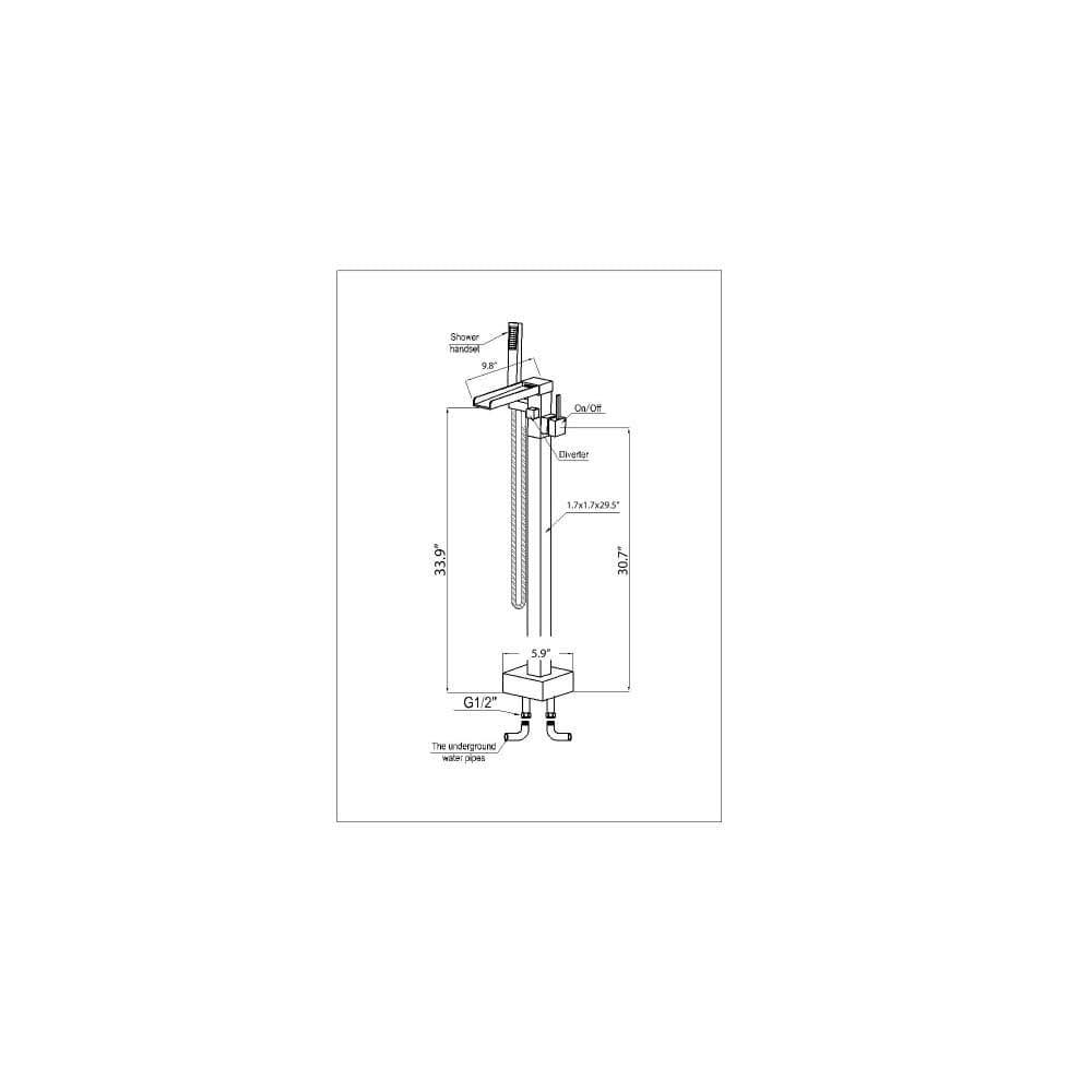 Matte Black Claw Foot Tub Faucet with Hand Shower Y93422