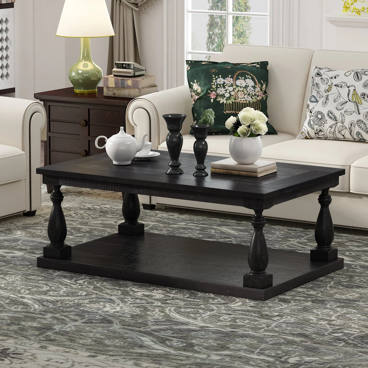 Black Storage Coffee Table C187