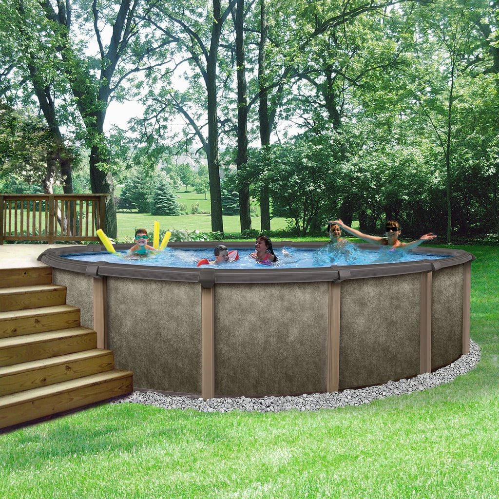 24-ft Round 54-in Deep Metal Wall Swimming Pool A900425