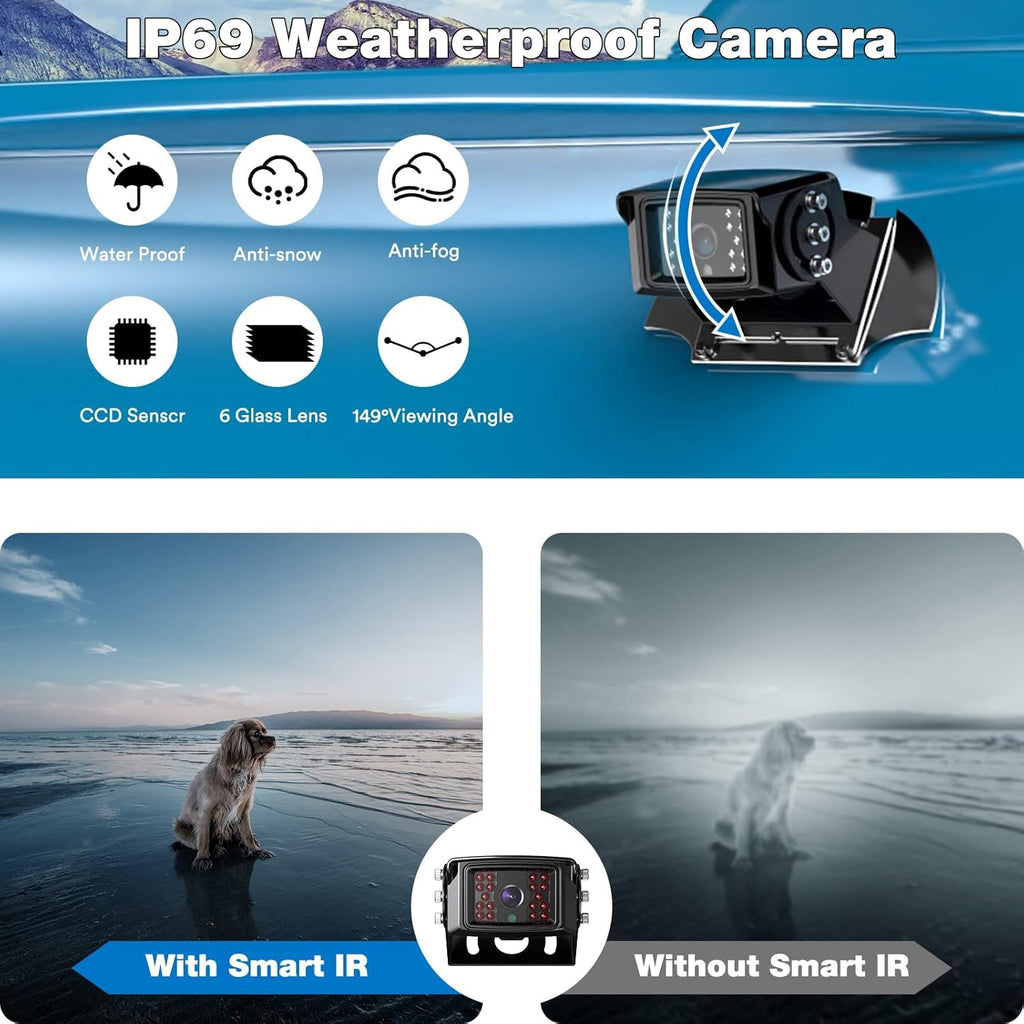 HD Wired Backup Camera System Kit with 7" LCD Monitor M464
