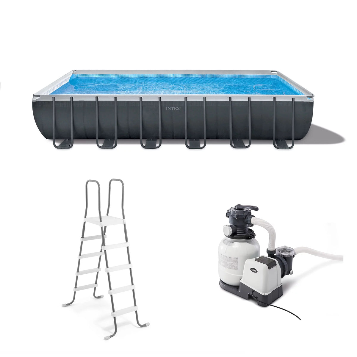 24' x 12' x 52 Rectangular Frame Swimming Pool Set with Pump A985805