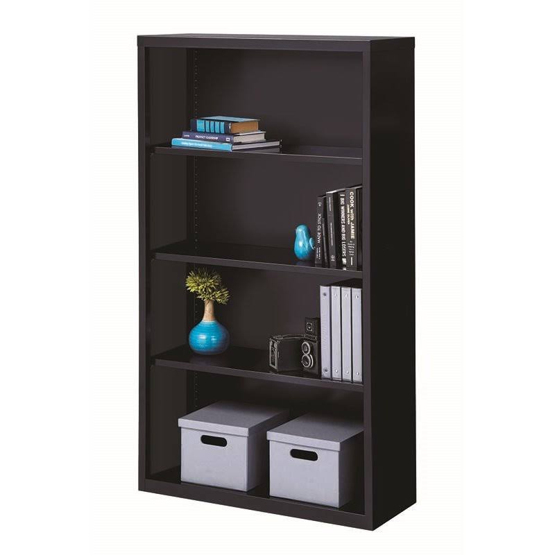 4 Shelf Metal Bookcase in Black L9761