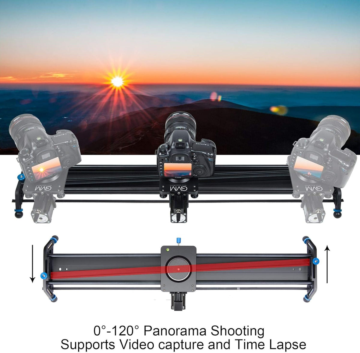 Motorized Camera Slider, 31 Aluminum Alloy Track Dolly Rail G48400