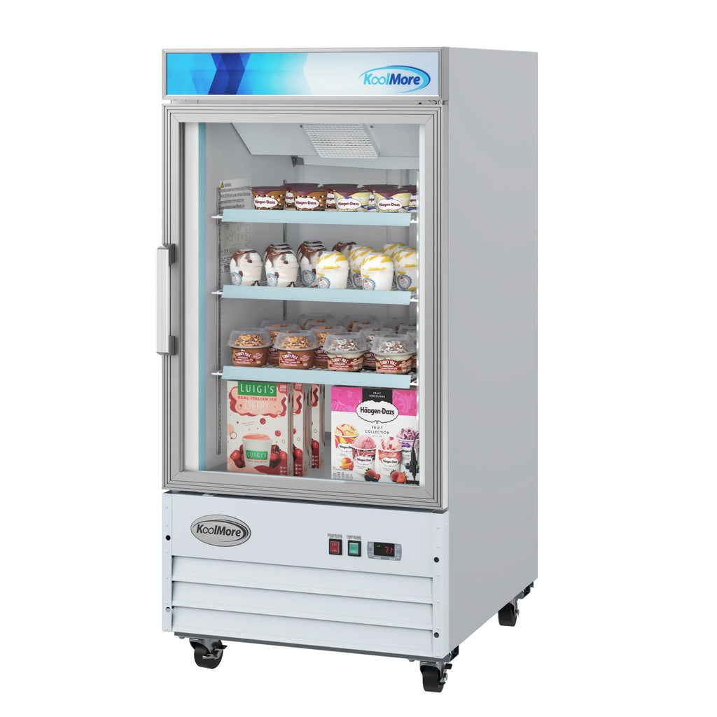 26 in. 1-Door Commercial Display Merchandiser Freezer 9 cu. ft. White W5415