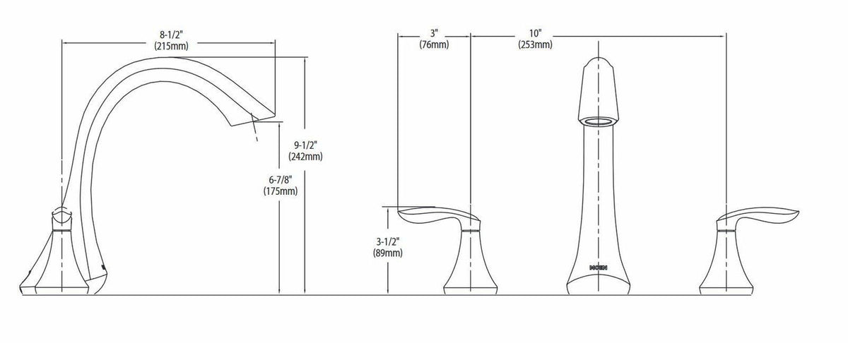 Brushed Nickel Two-Handle Roman Tub Faucet Trim Kit G29409