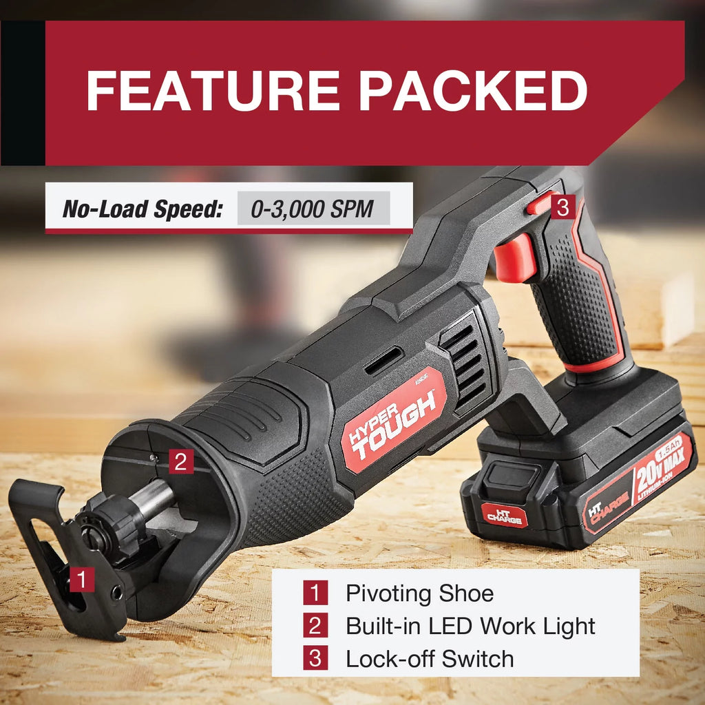 20V Max Cordless Reciprocating Saw with Battery and Charger I7287