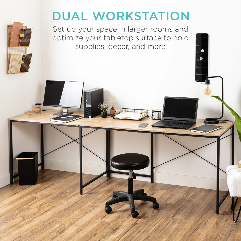 Oak/Black Modular L-Shaped Desk V69183