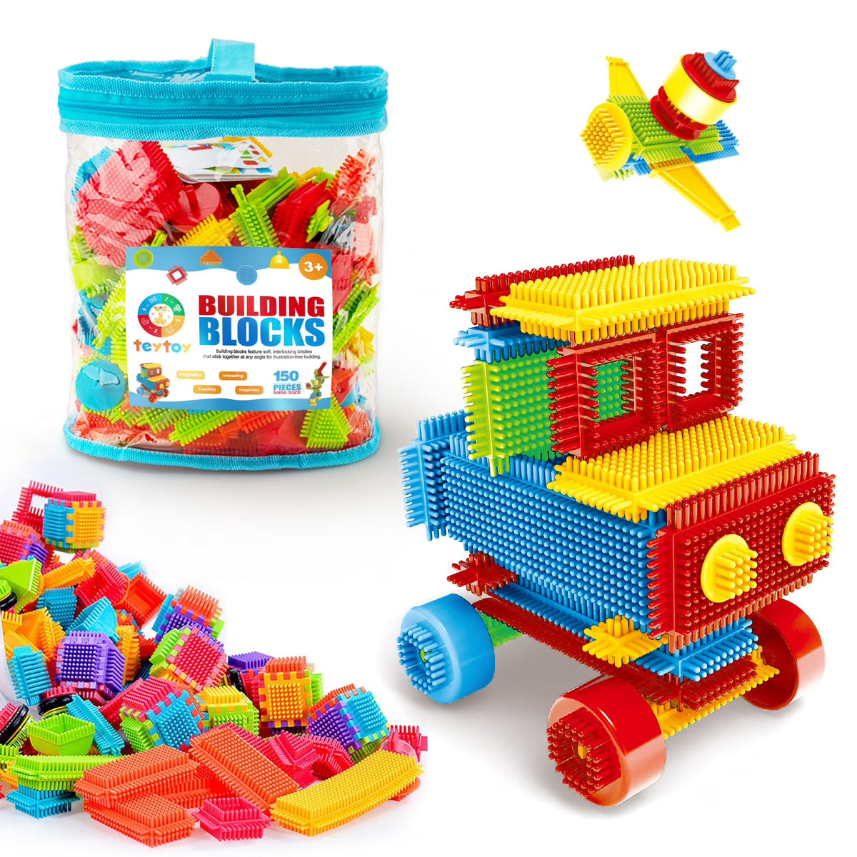 150pcs Bristle Shape 3D Building Blocks Toy Set G2134