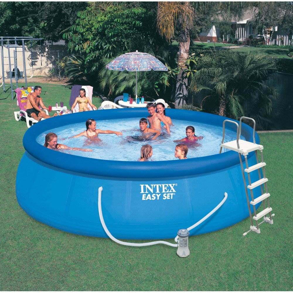 15ft x 48in Inflatable Above Ground Pool with Pump and Solar Cover X73394