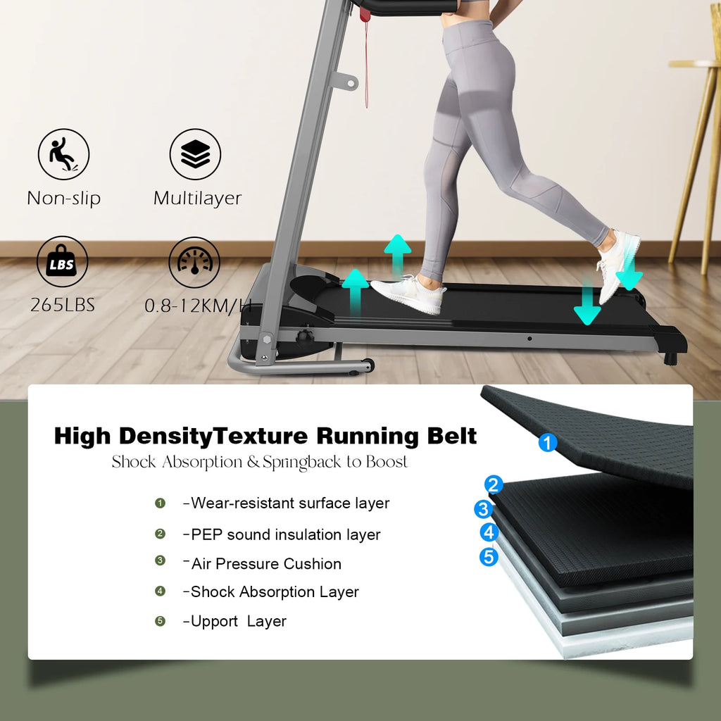 Foldable Electric Treadmill 2.5HP 265LBS Weight Capacity O8682