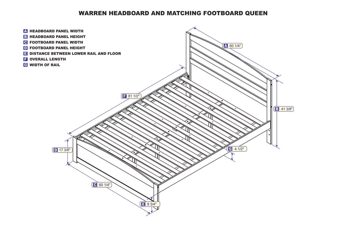 Queen Wood Platform Bed Frame with Headboard and Footboard O6704