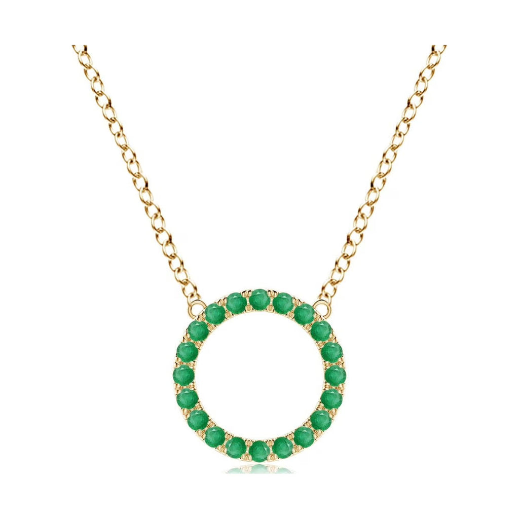 Emerald Pendant Necklace in 14K Yellow Gold T700479