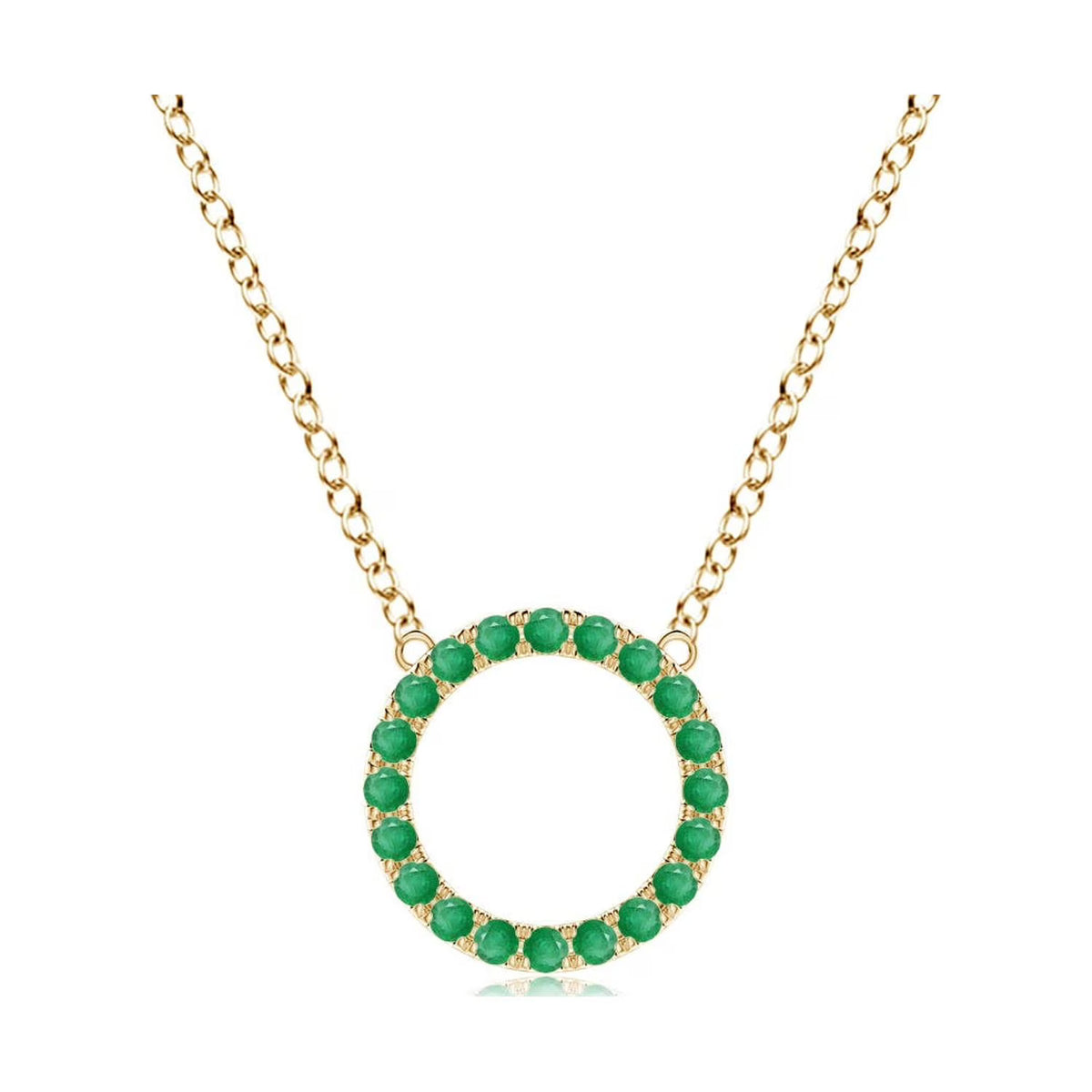 Emerald Pendant Necklace in 14K Yellow Gold T700479