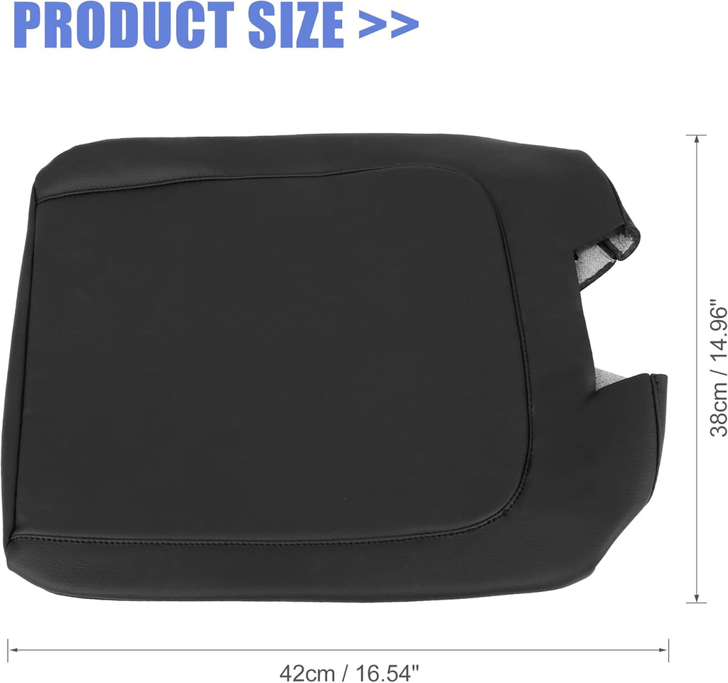 Black Microfiber Leather Center Console Lid Armrest Cover J79791
