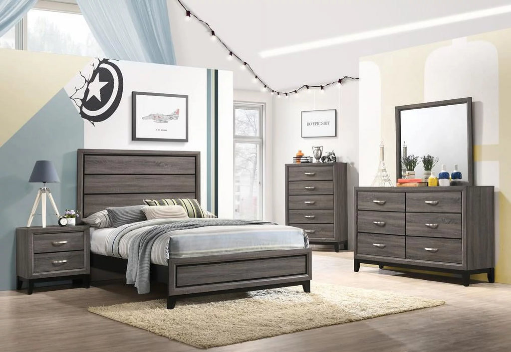 4-piece Grey Oak Bedroom Set G428894
