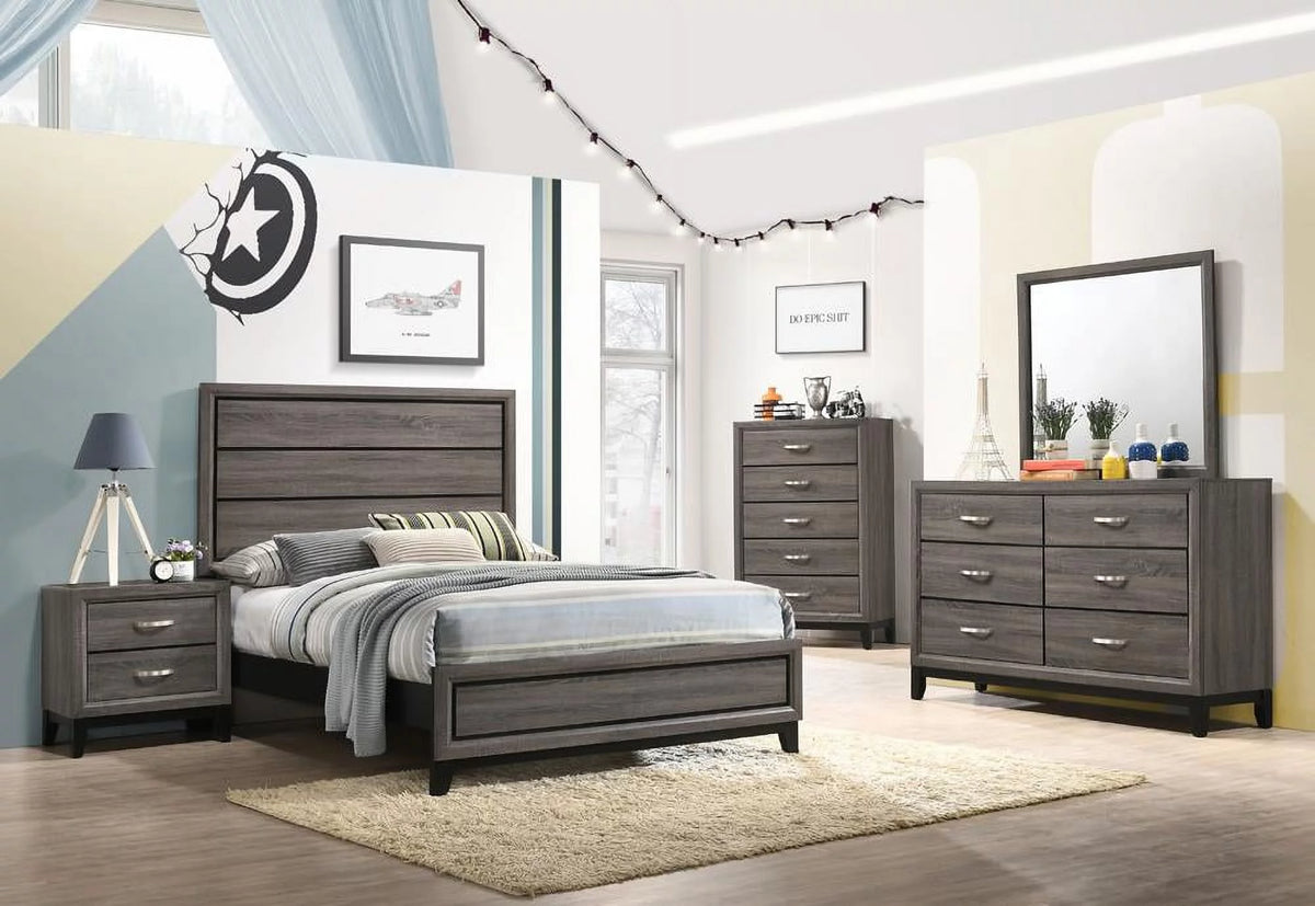4-piece Grey Oak Bedroom Set G428894