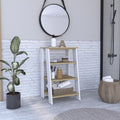 4-Shelf Linen Cabinet Light Oak and White E483150