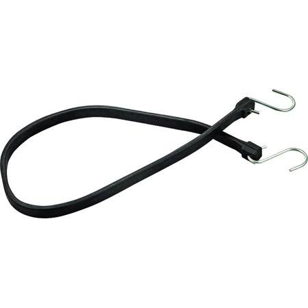 Black Rubber Tie Down Strap 19 inch by 18mm Zinc Plated Metal S Hook Bulk Case of 10 X359331