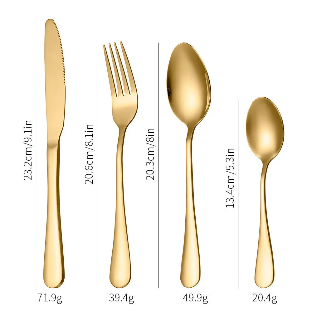 24-Piece Mirror Polished Stainless Steel Silverware Set K272