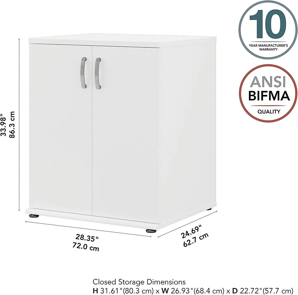 White Laundry Room Storage Cabinet with Doors and Shelves V109104
