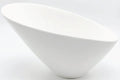 Set of 2 White Porcelain Angled Serving Bowls V39266