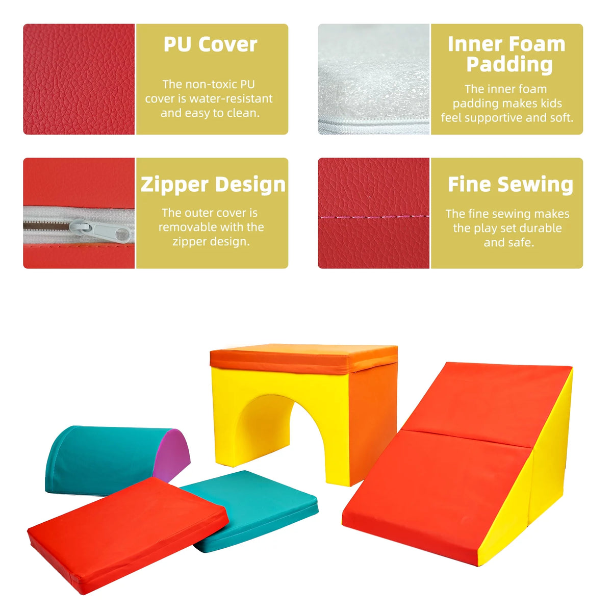 Lightweight Foam Climb and Crawl Playset 5 Piece Set U1828