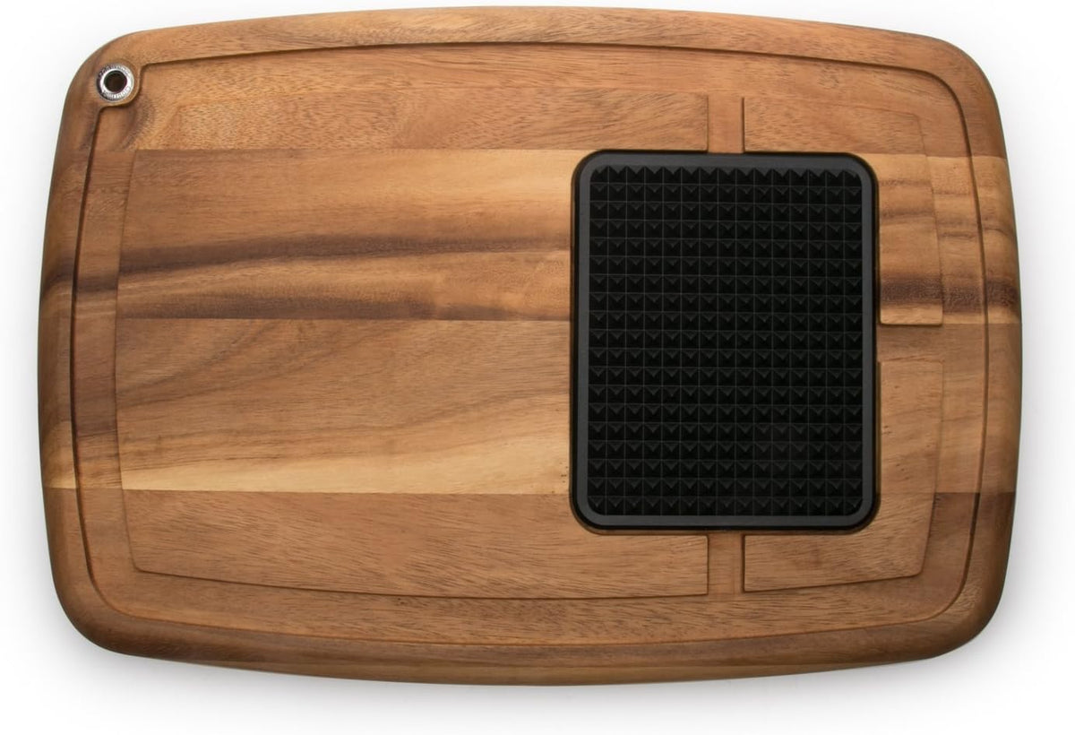 22 x 15 x 2.5 inches Acacia Wood Carving Board with Juice Channels O504075