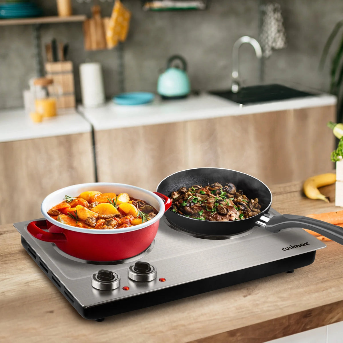 1800W Infrared Double Burner Electric Hot Plate Y1967