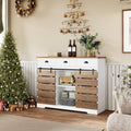 White 3 Drawer Buffet Cabinet with Sliding Barn Doors Z86715