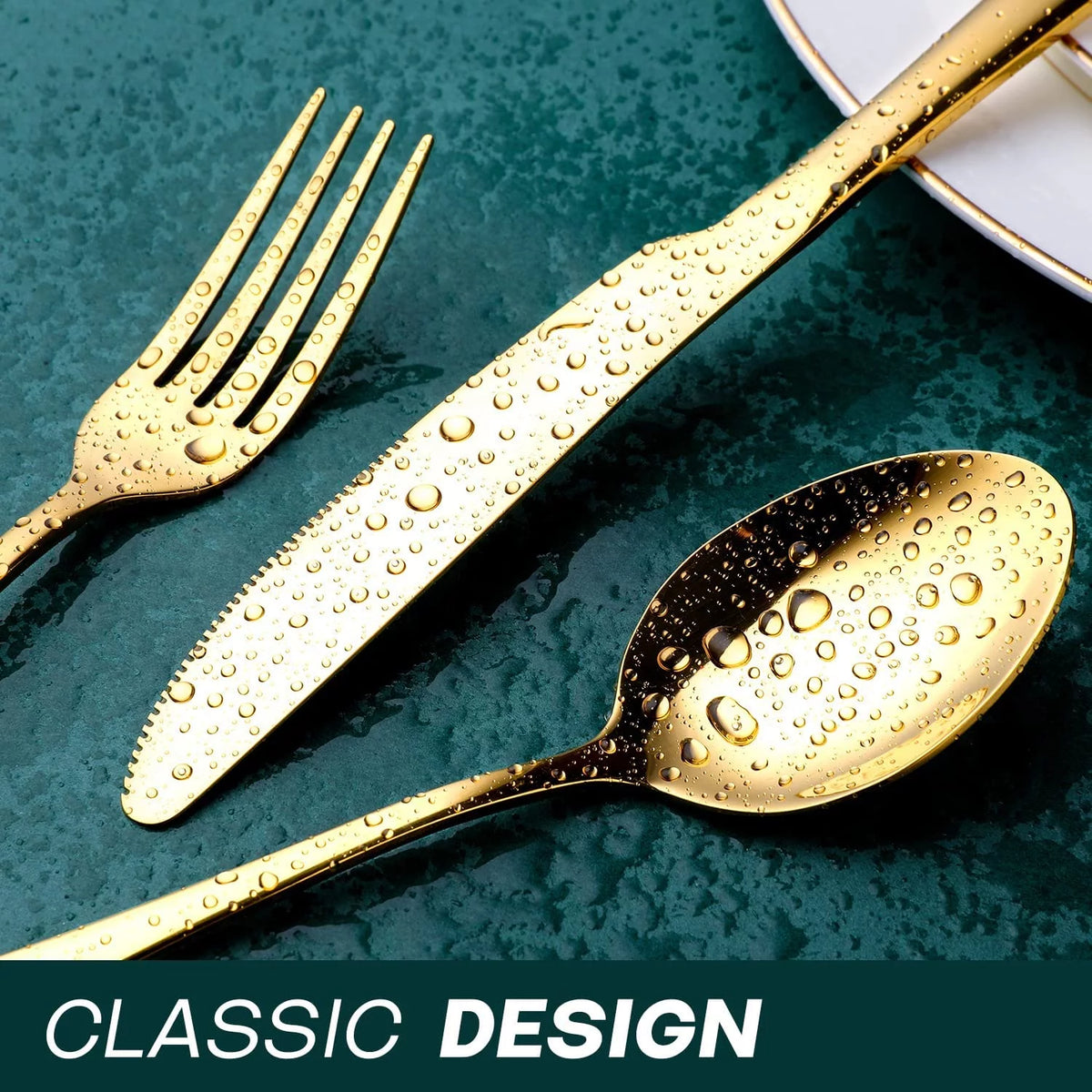 24-Piece Mirror Polished Stainless Steel Silverware Set K272