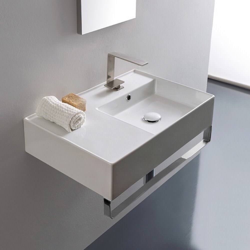 White Three Hole Bathroom Sink E931