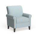 Turquoise Stripe Rolled Arm Chair I189174