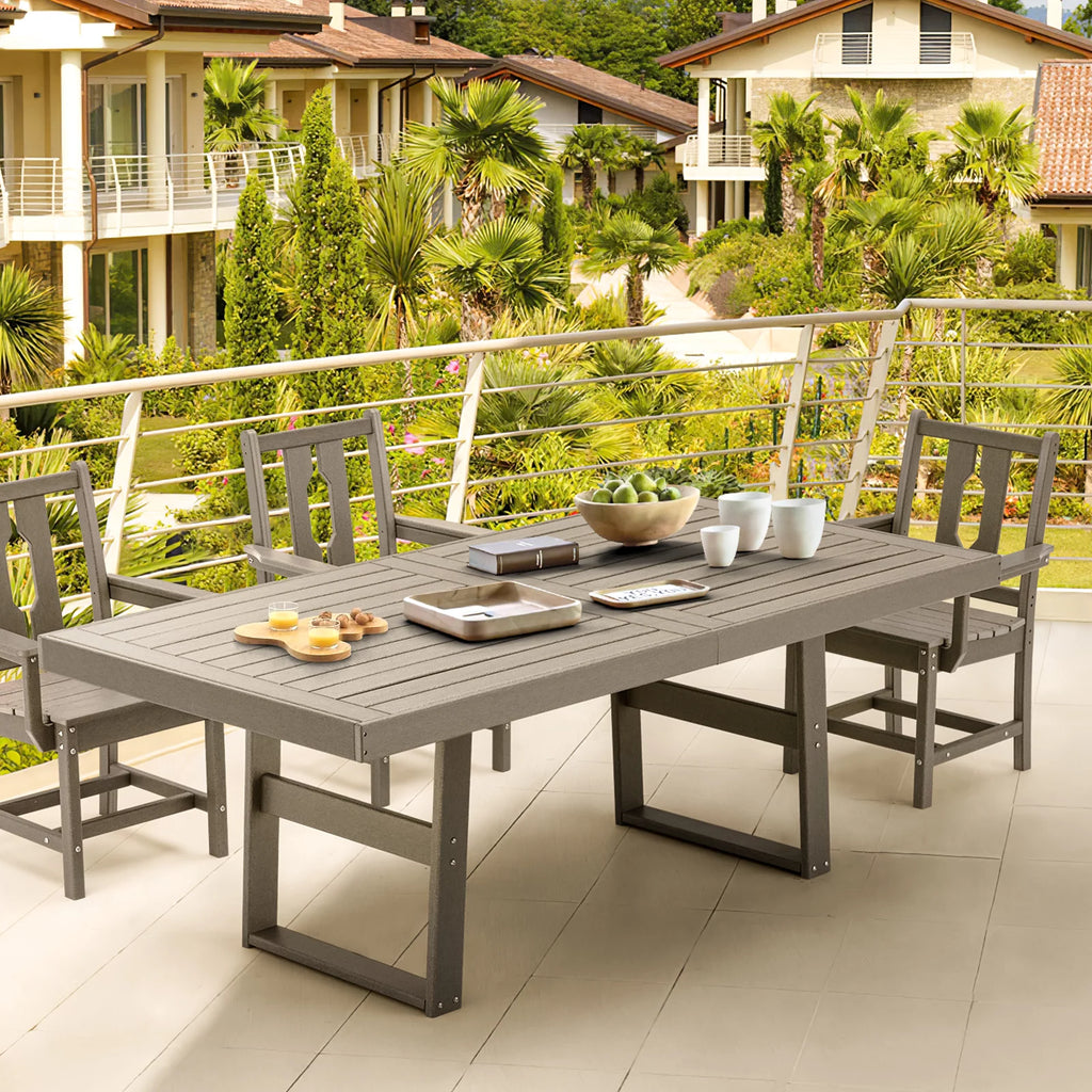 5 Piece HDPE Patio Dining Set with 4 Armchairs X8657