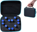 30 Slots Insulin Vials Fridge Organizer with Hand Strap, Black and Blue S7479
